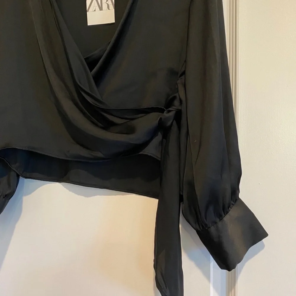 Zara Satin Effect Wrap Blouse - Picture 5 of 9